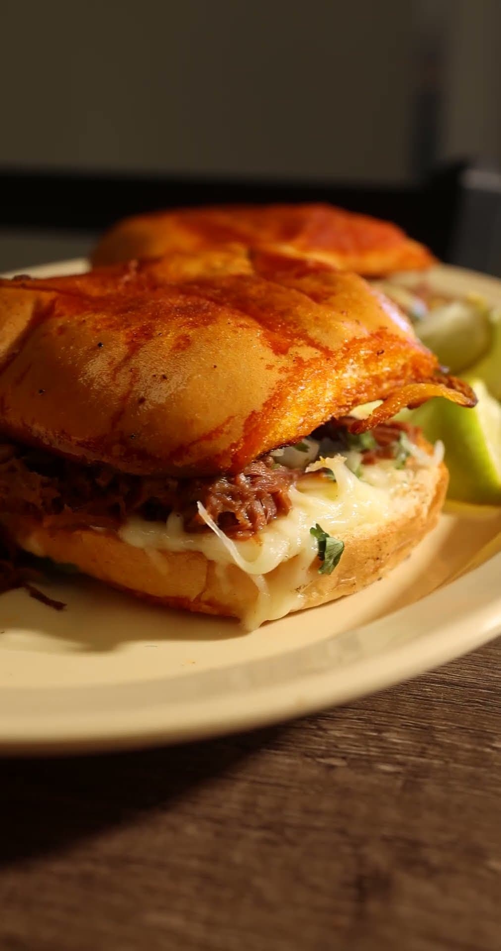 Cheesy Birria Torta (Must Try)