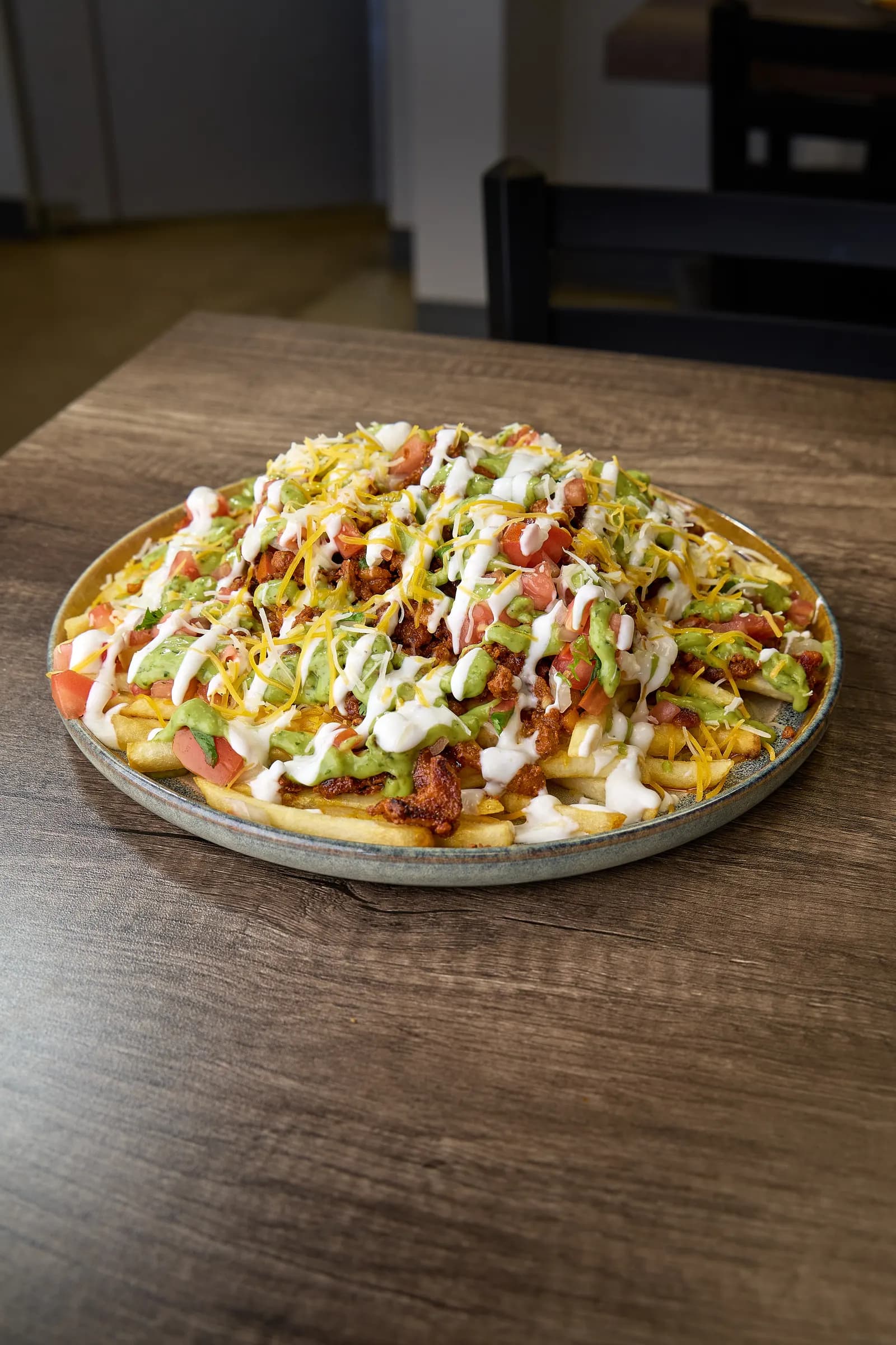 Adobada fries with chile-marinated pork