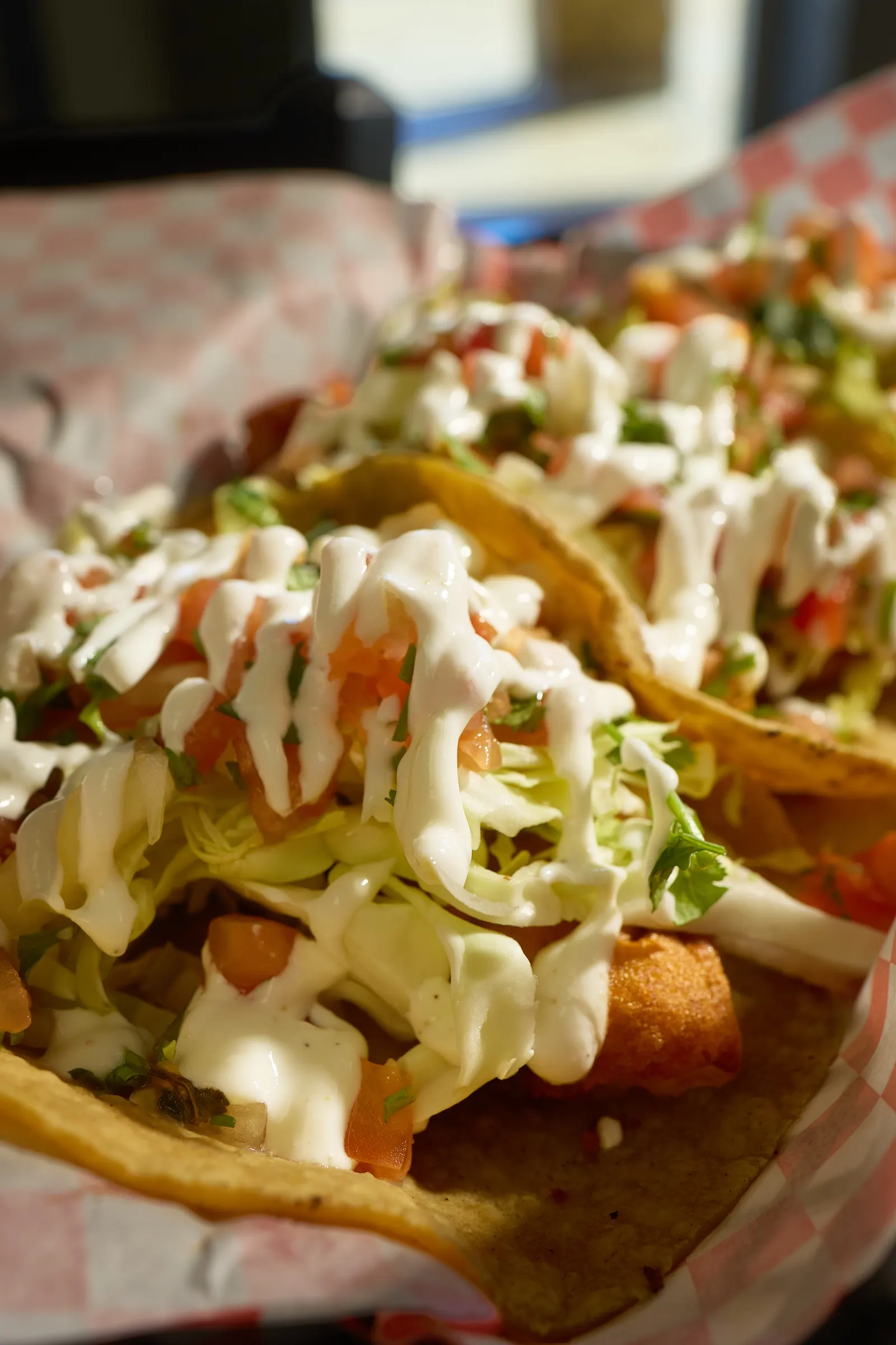 Beer battered fish taco, the Monday special
