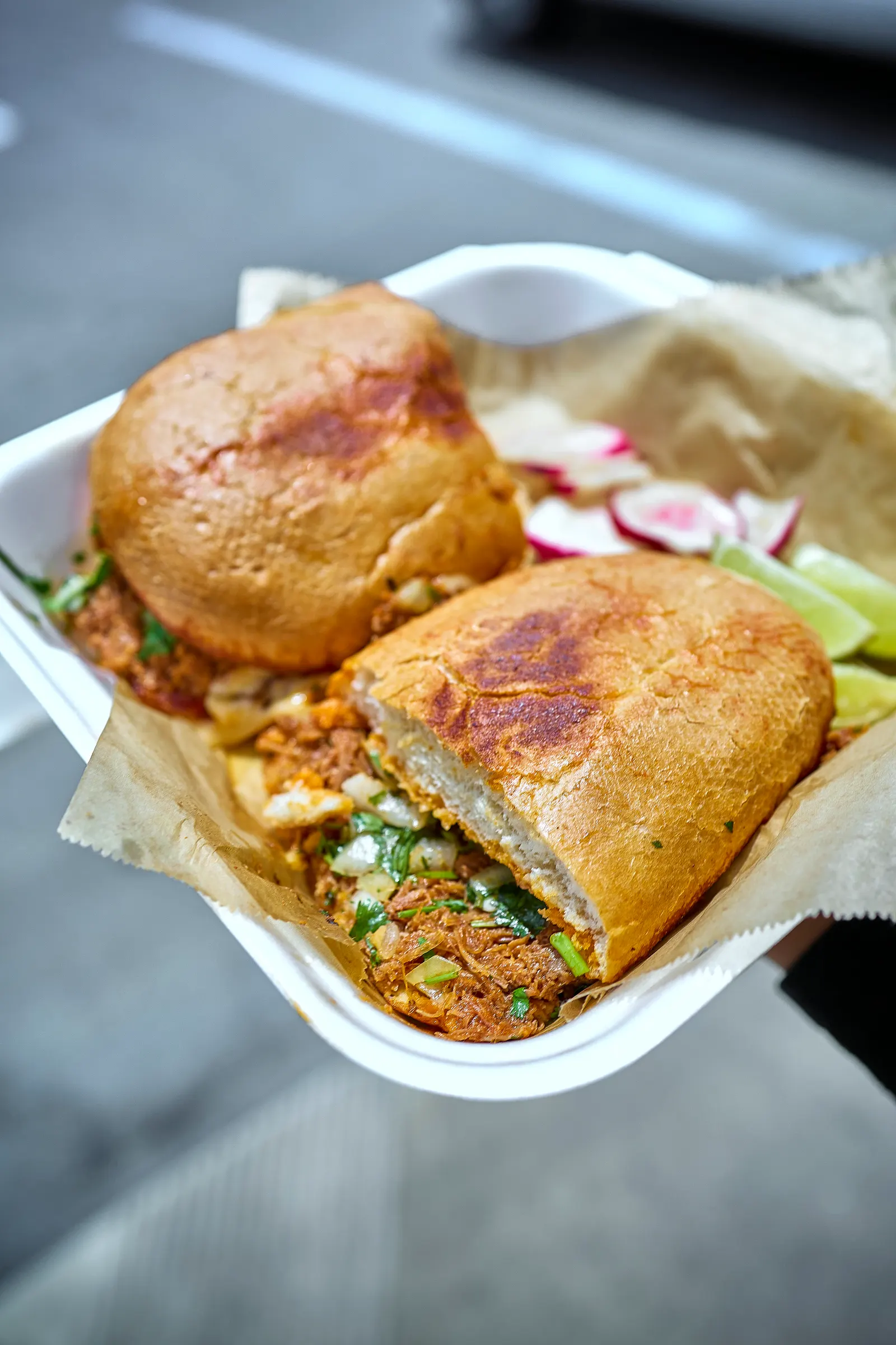 Cheesy birria torta at Mr. Birria in Santee
