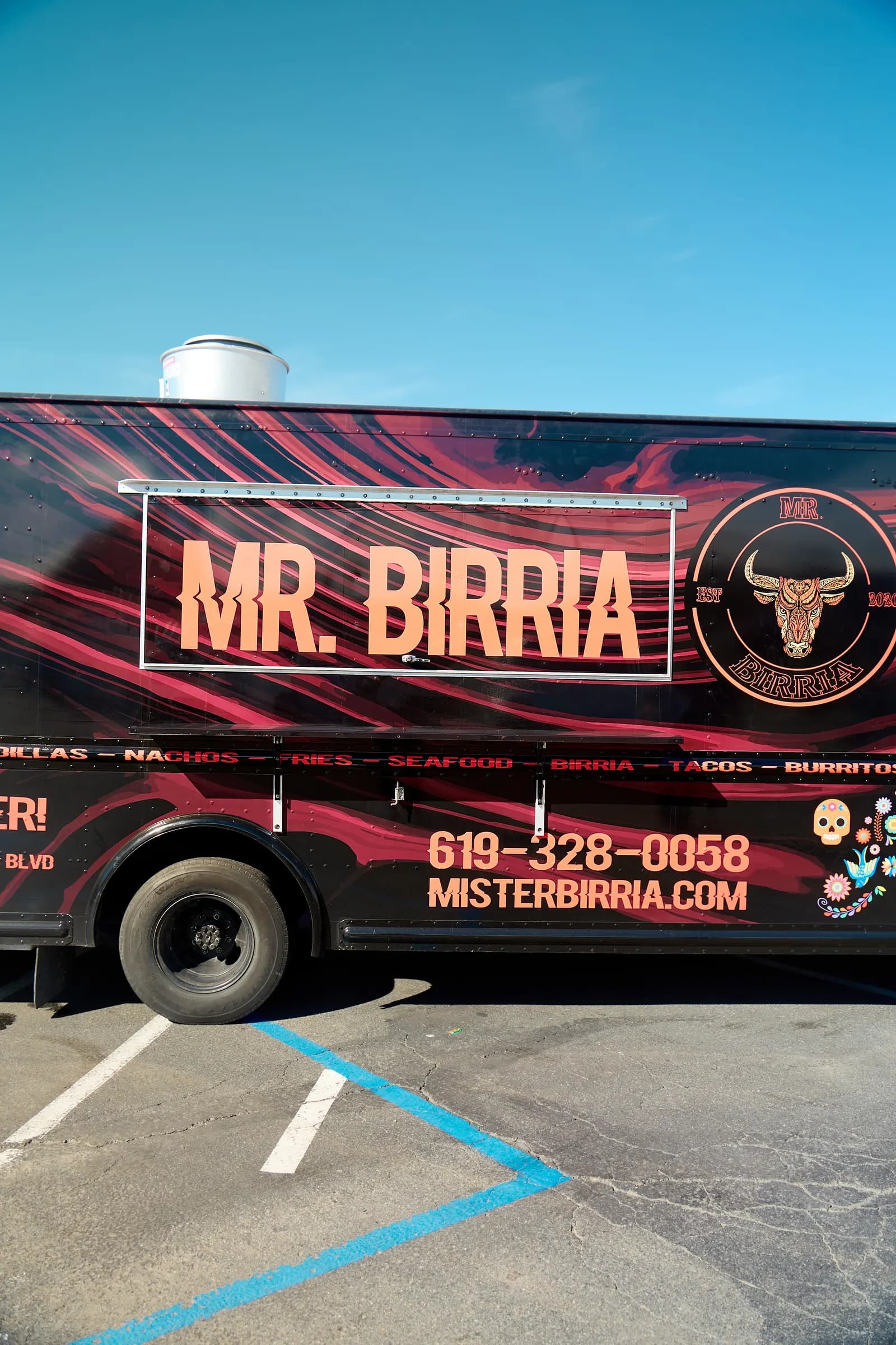 Serving guests from the Mr. Birria catering truck